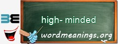 WordMeaning blackboard for high-minded
